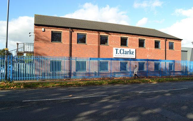 T Clarke building exterior photographed for Clean Slate case study